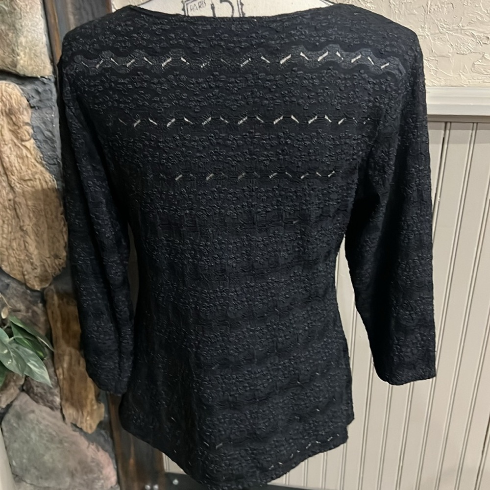 Notations Black Fitted Ribbed Blouse - image 3